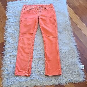 Jcrew‎ city fit orange corduroy pants womens size 28